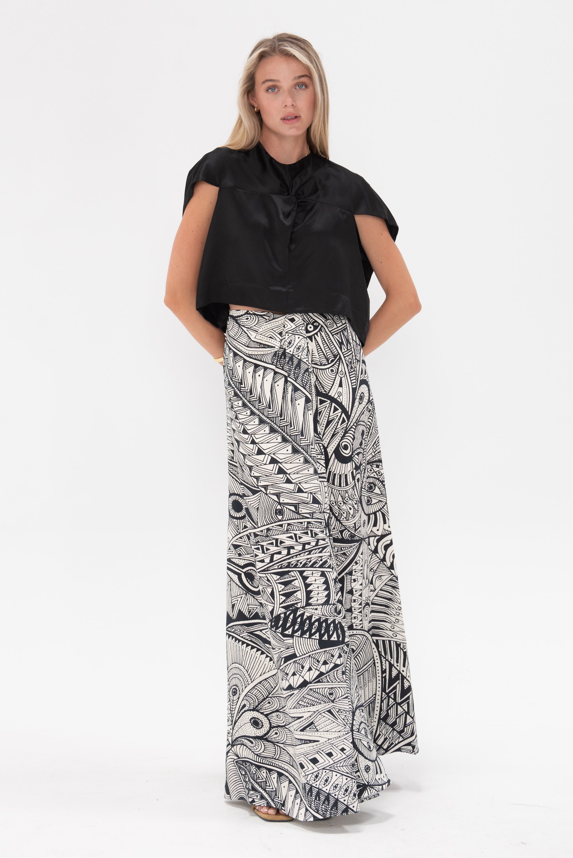 HEIRLOME - Leticia Skirt, Ivory &amp; Black