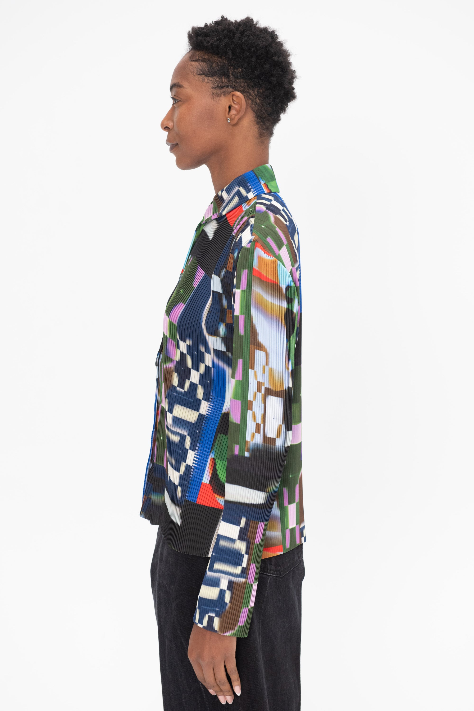 HENRIK VIBSKOV - Knight Plisse Shirt, Kaleidoscope Tetris