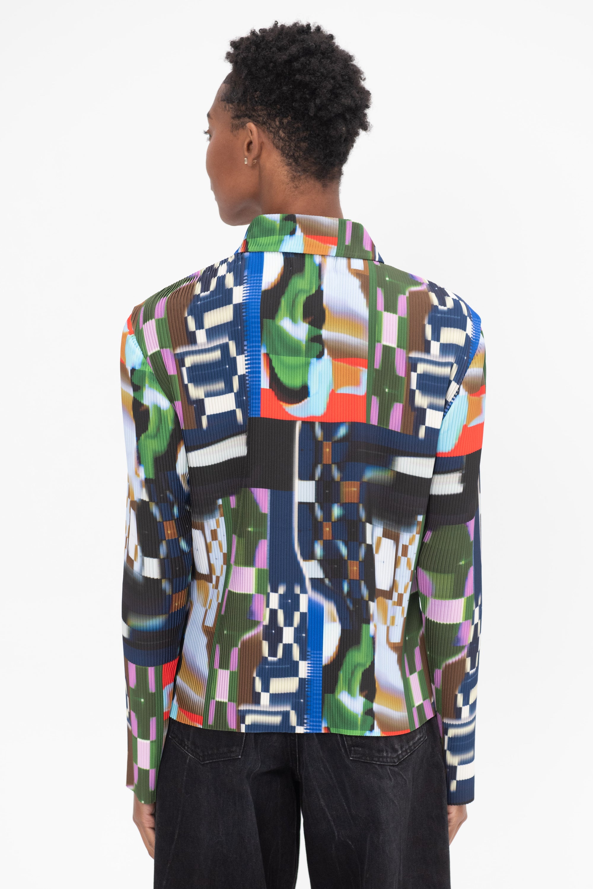 HENRIK VIBSKOV - Knight Plisse Shirt, Kaleidoscope Tetris