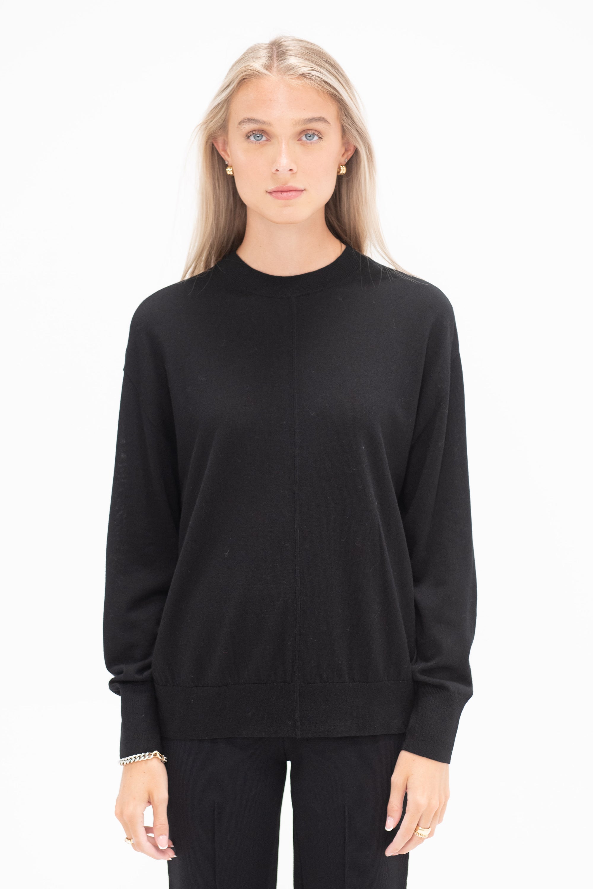 APIECE APART - Superfine Merino Chill Crew, Black