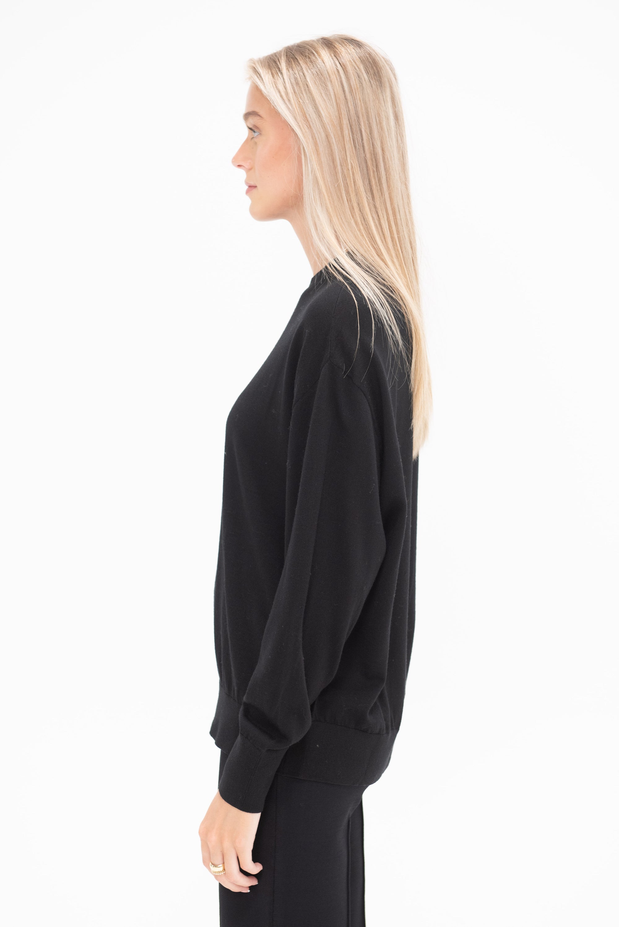 APIECE APART - Superfine Merino Chill Crew, Black