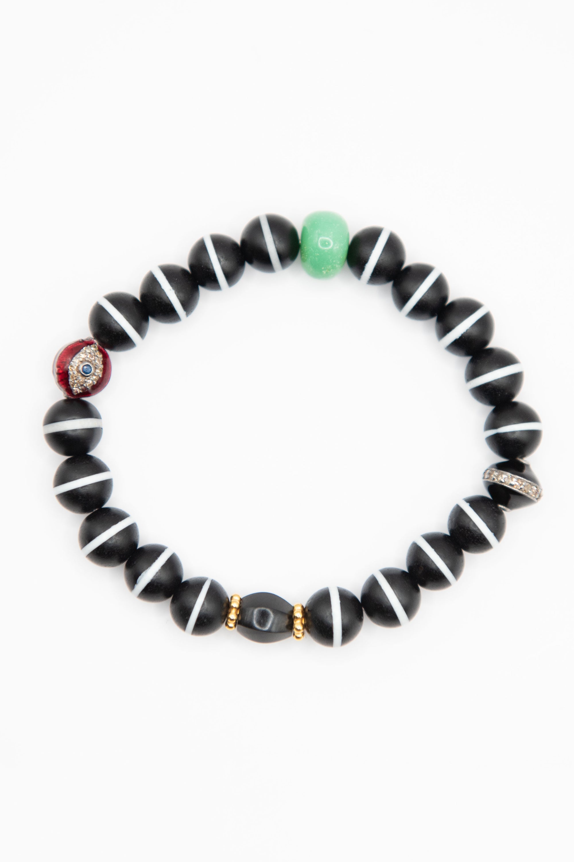 ILEANA MAKRI - Beaded Bracelet, Onyx Stripe