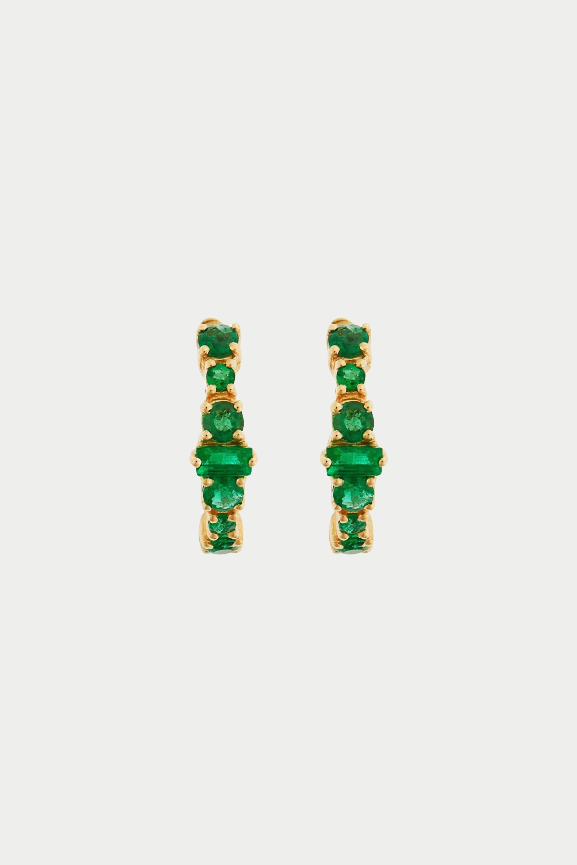 ILEANA MAKRI - Round Rivulet Hoops, Emerald