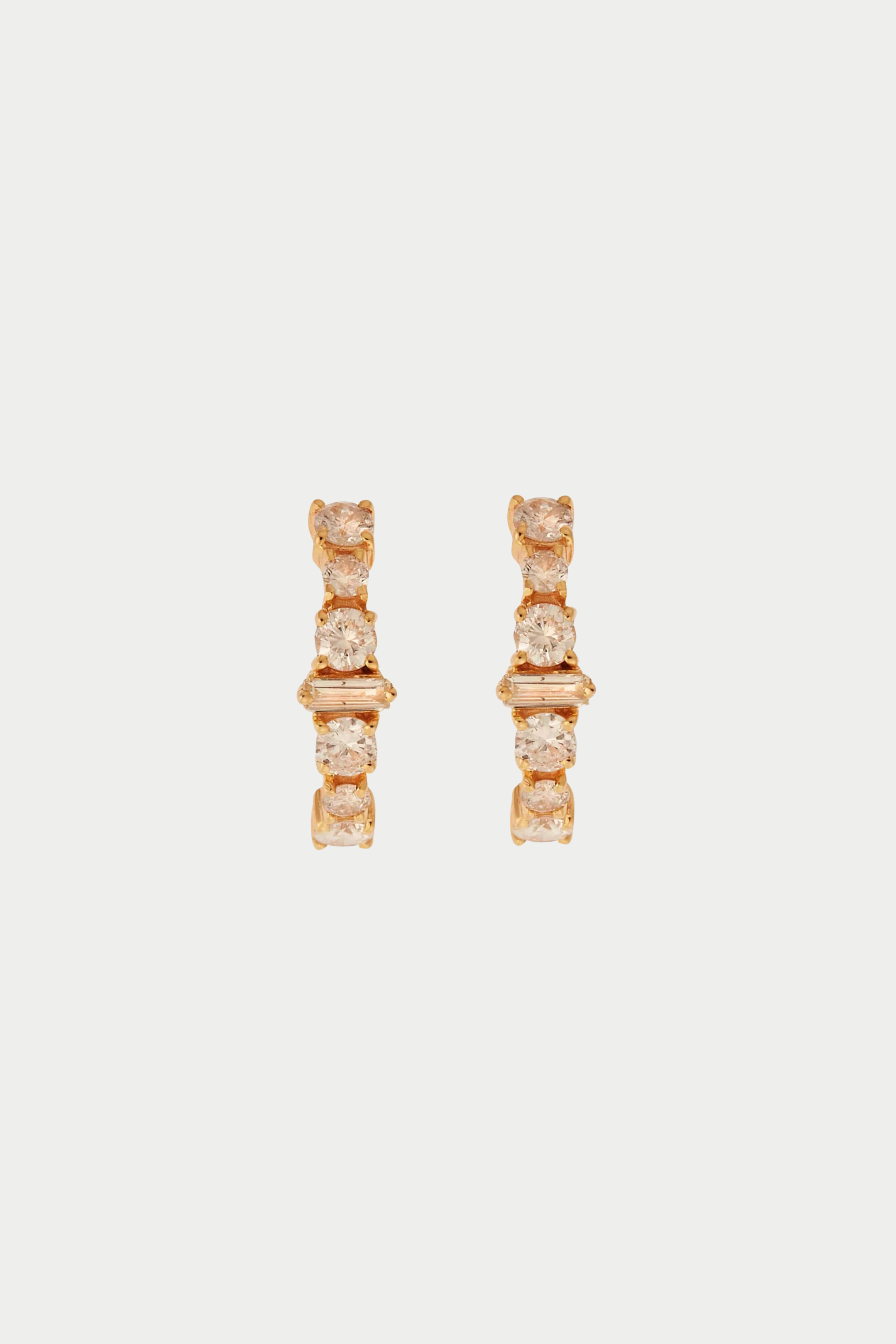 ILEANA MAKRI - Round Rivulet Hoops, Light Champagne Diamonds