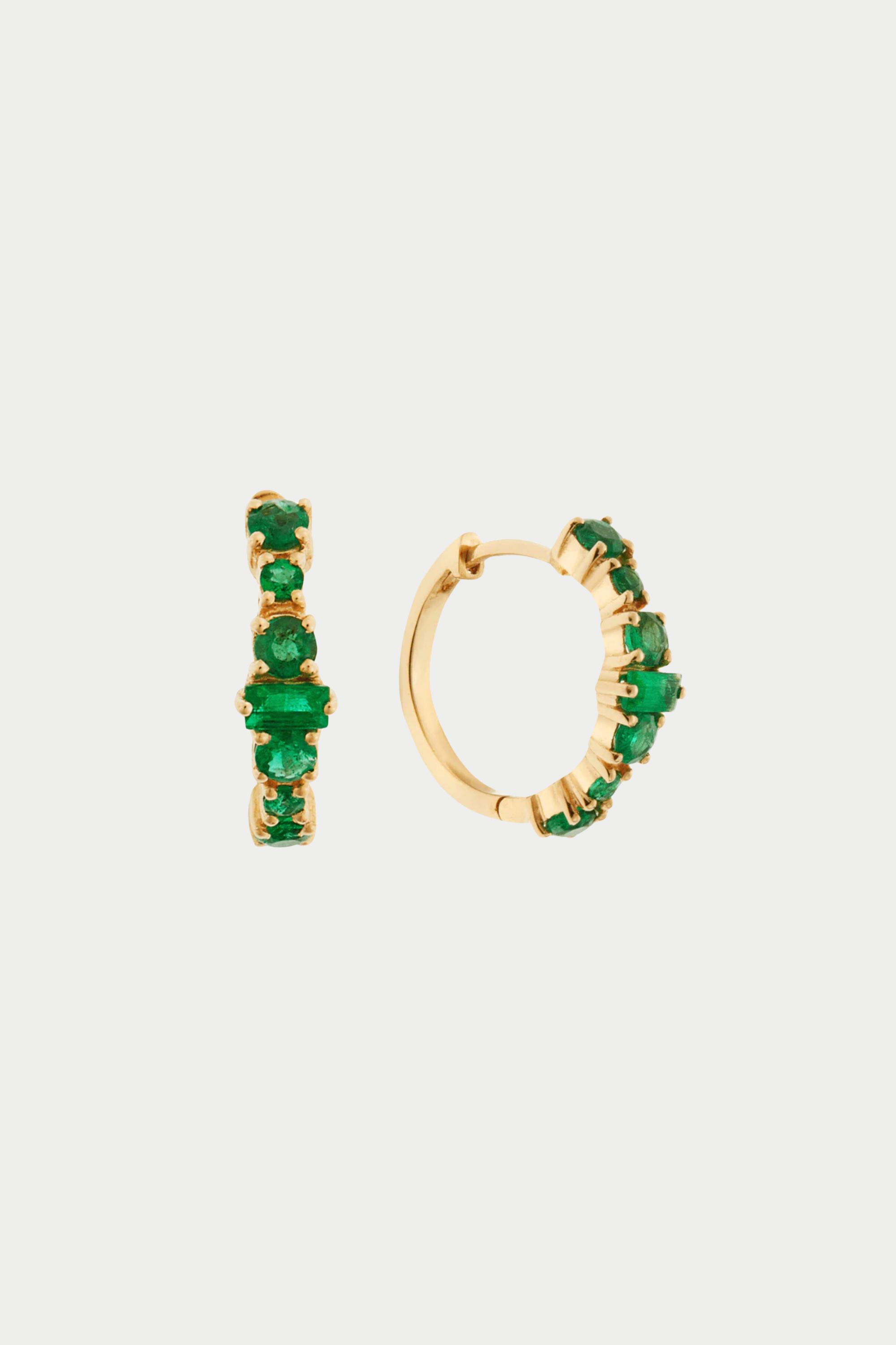 ILEANA MAKRI - Round Rivulet Hoops, Emerald