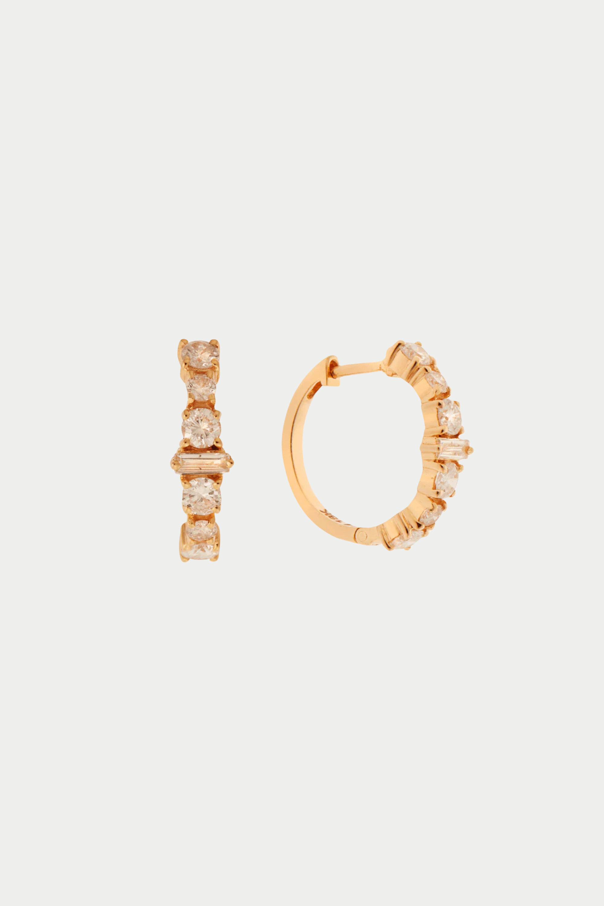 ILEANA MAKRI - Round Rivulet Hoops, Light Champagne Diamonds