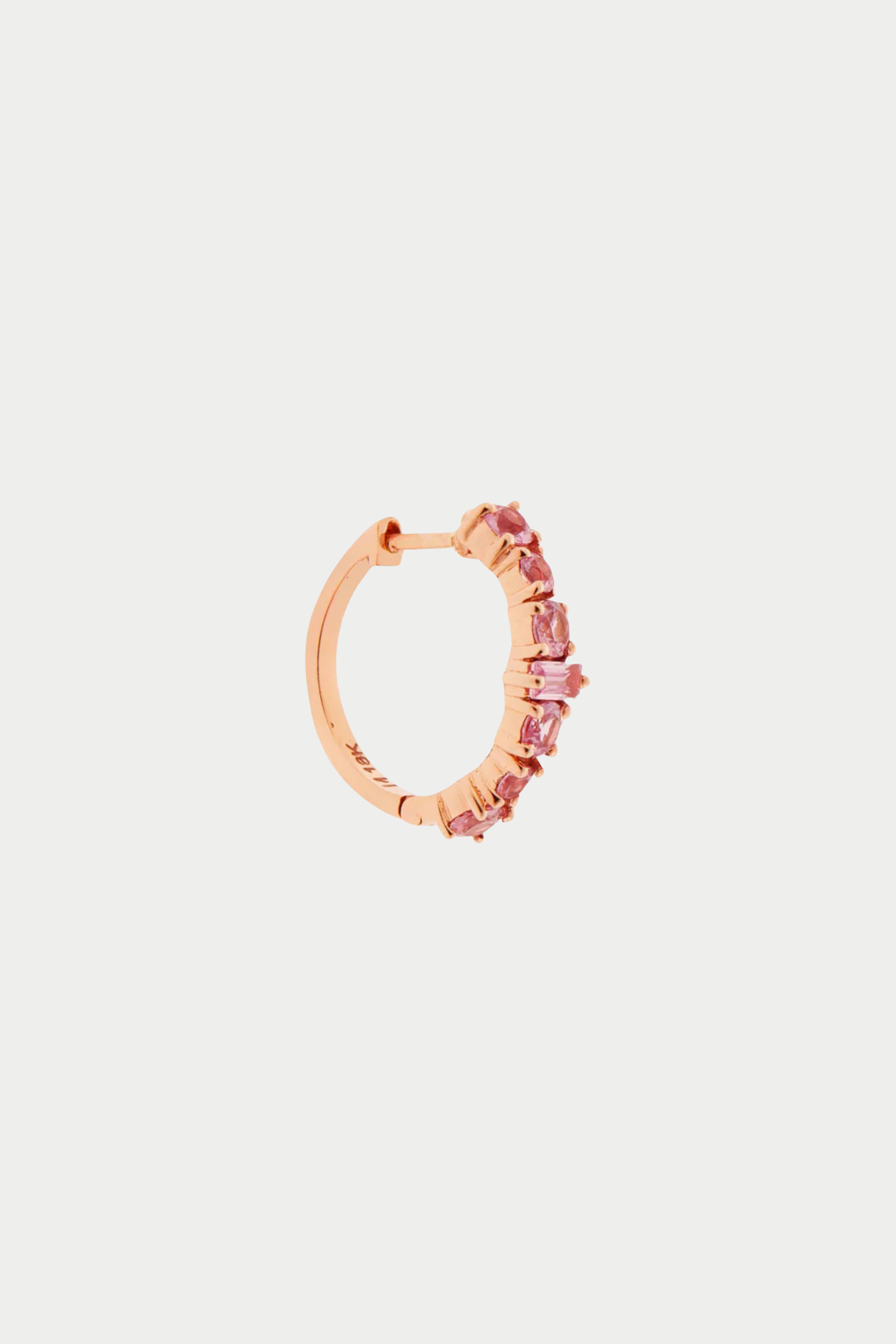 ILEANA MAKRI - Round Rivulet Hoops, Pink Sapphire