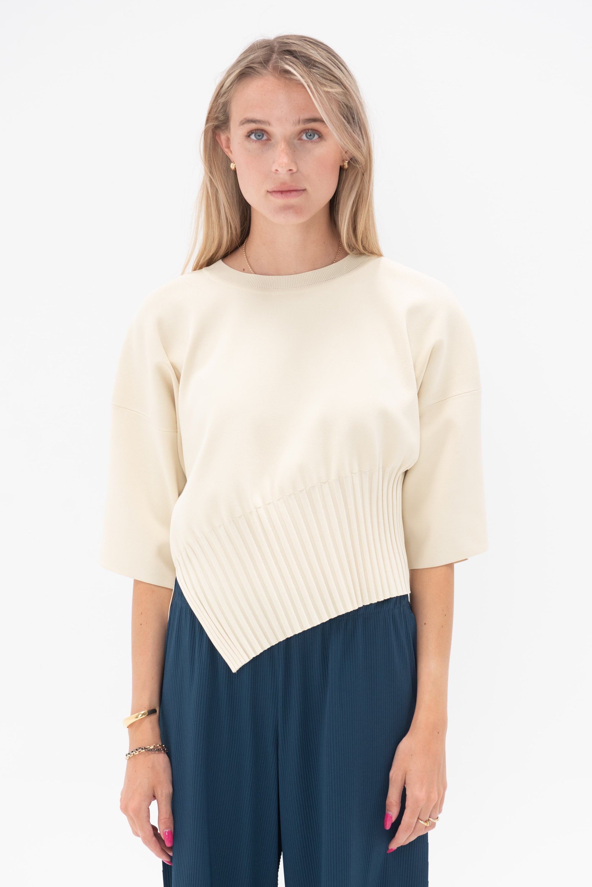 Issey Miyake - Lithe Knit Top, Cream