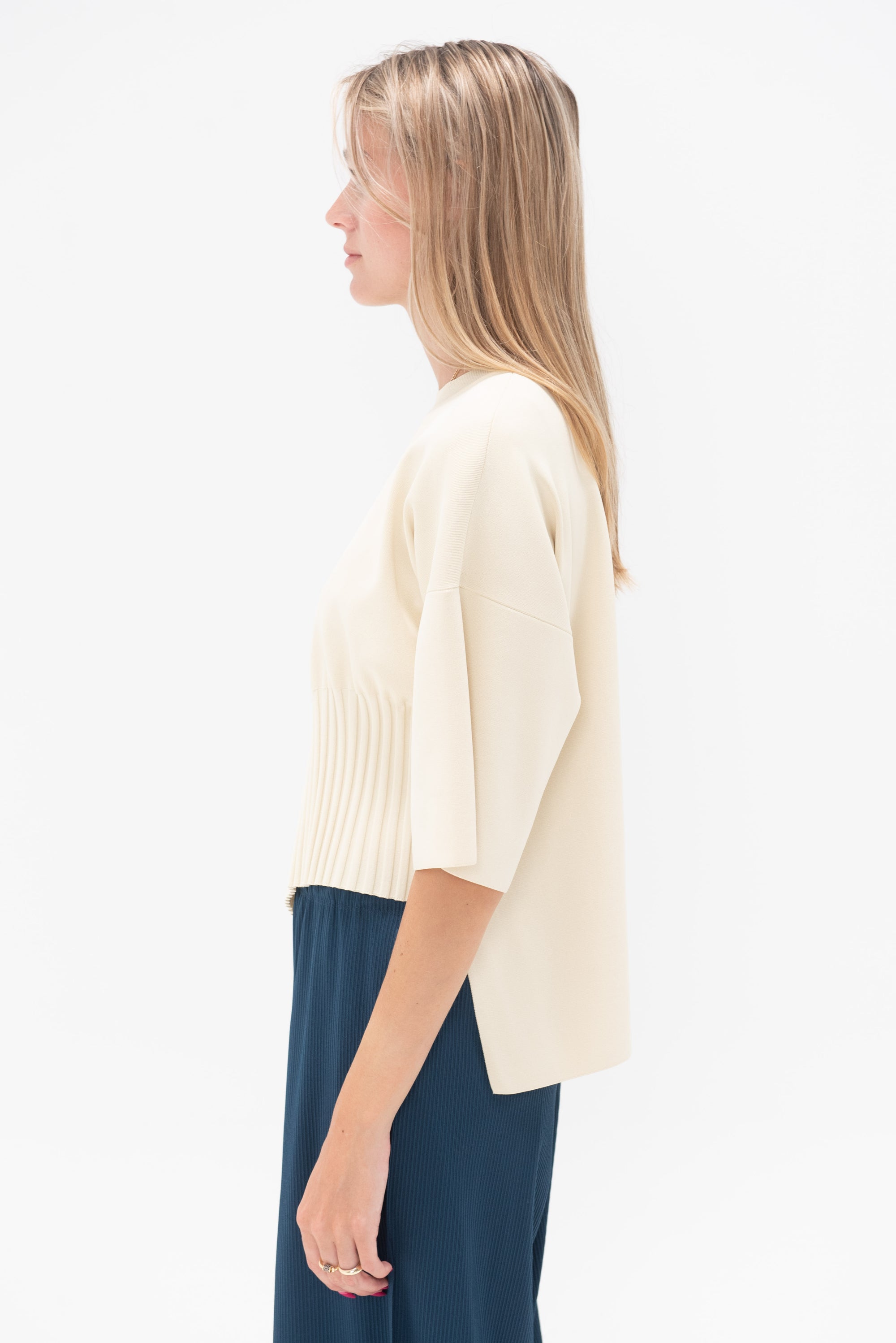 Issey Miyake - Lithe Knit Top, Cream