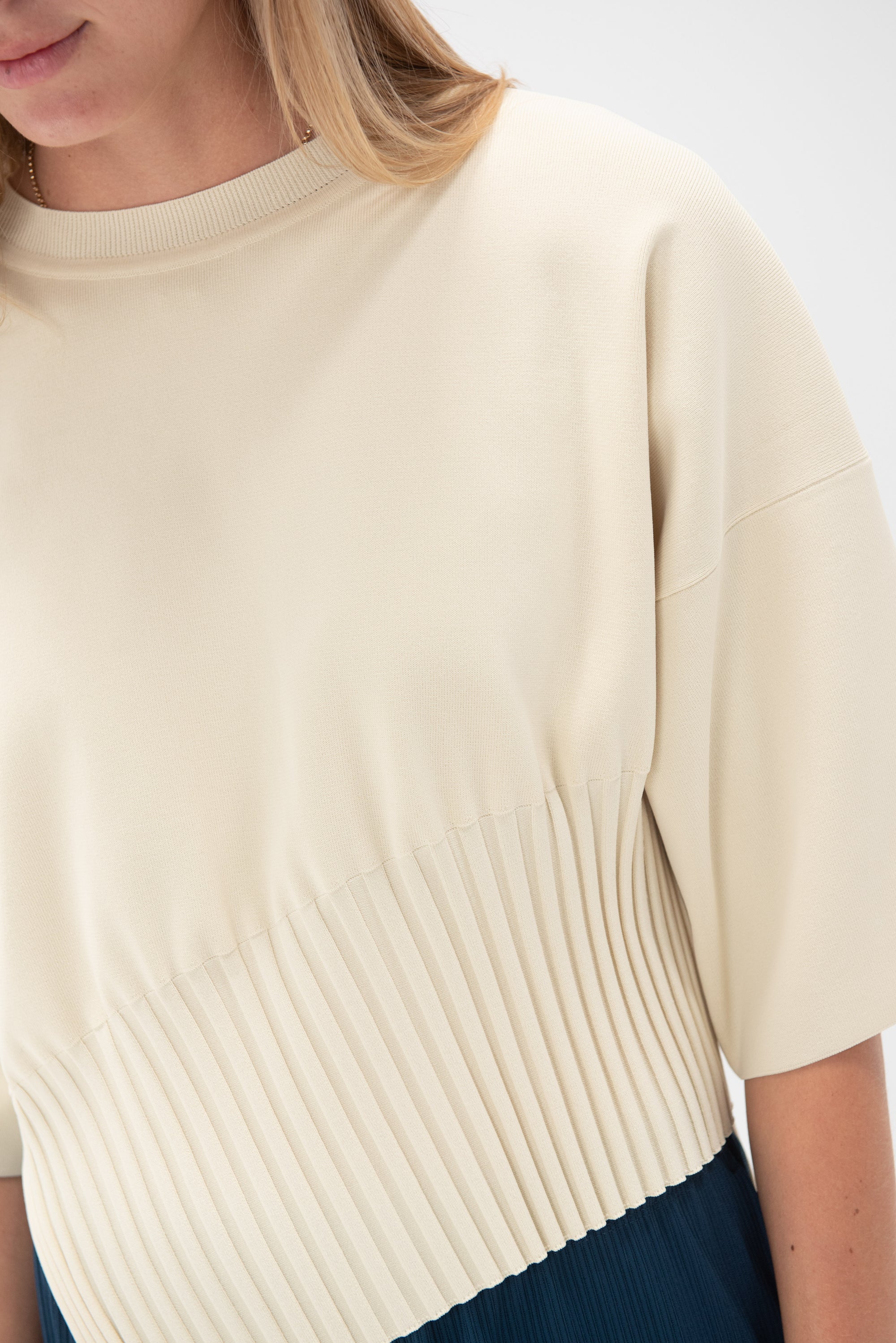 Issey Miyake - Lithe Knit Top, Cream