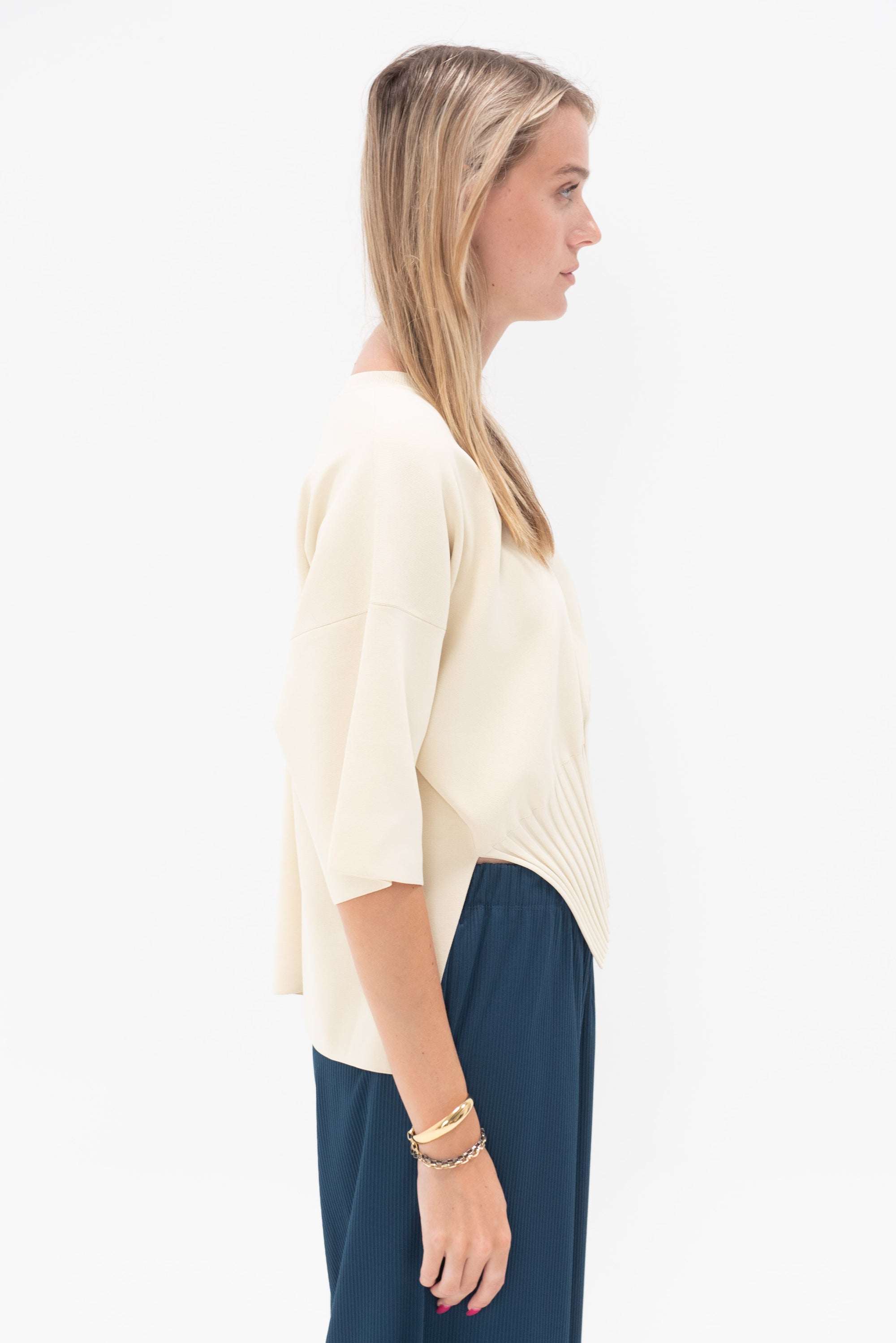 Issey Miyake - Lithe Knit Top, Cream