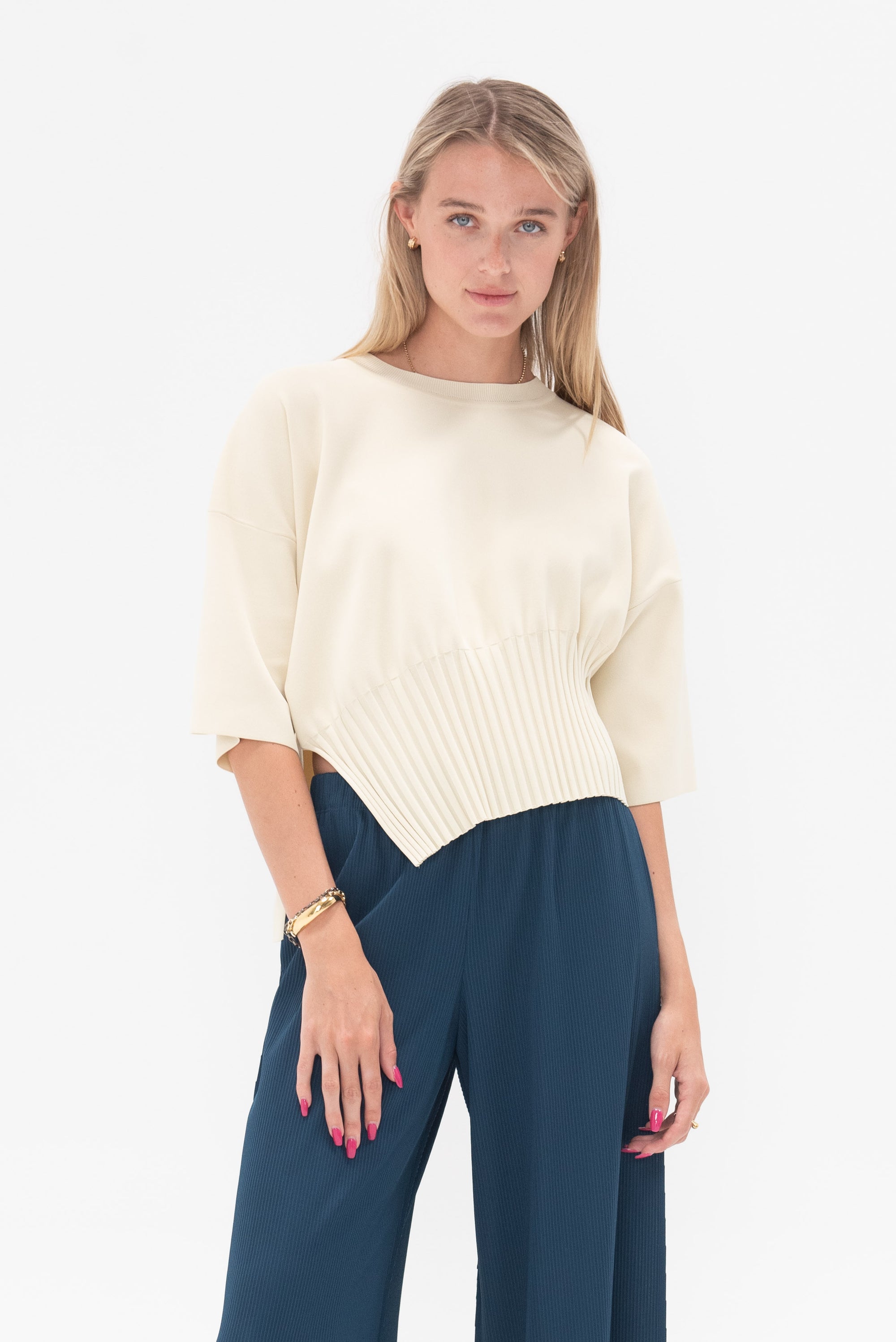 Issey Miyake - Lithe Knit Top, Cream