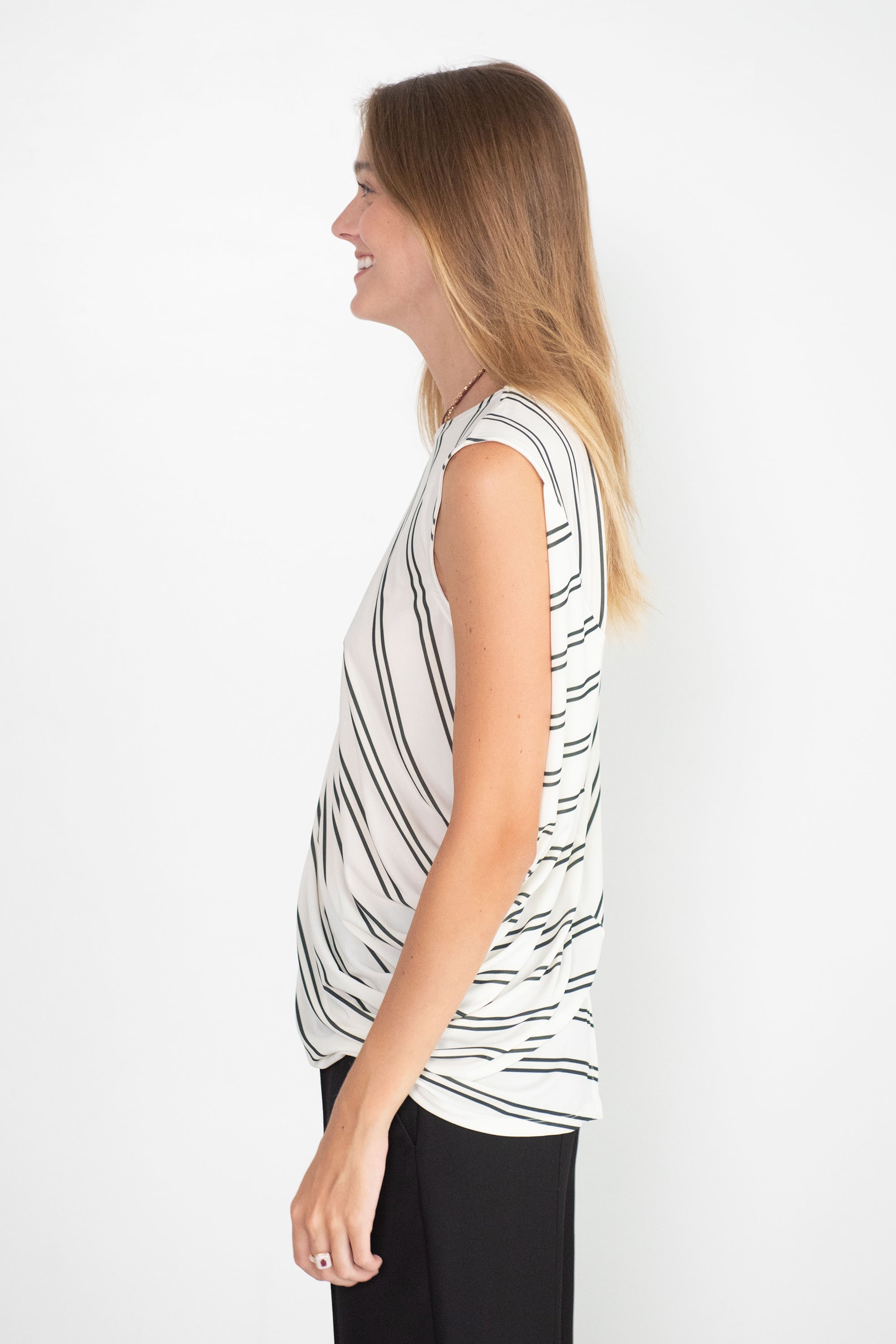 Issey Miyake Stripe Drape Jersey Dress, Gray – Kick Pleat