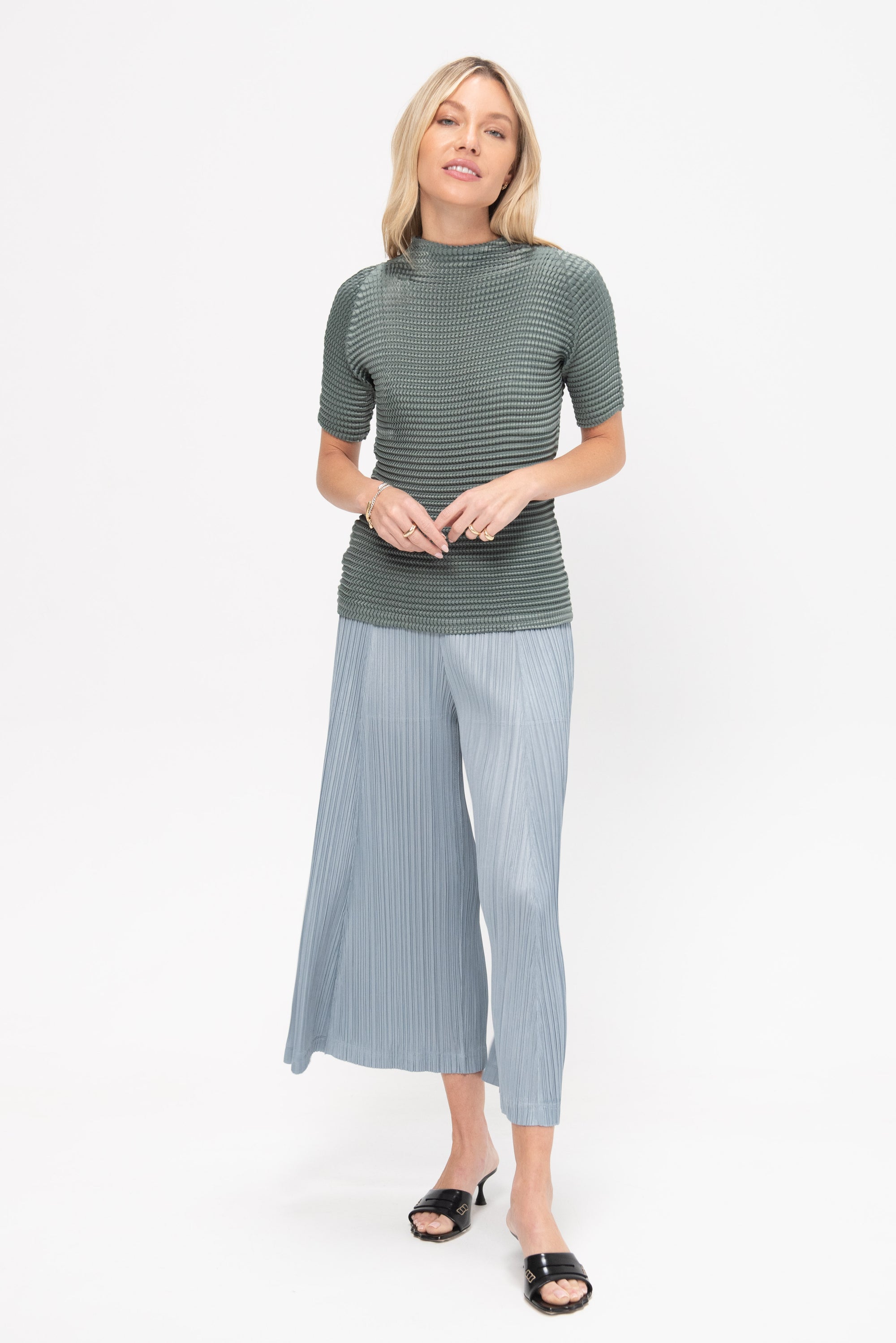 Suede Like Pleats, Sage