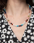 Colored Bead Necklace, Multi