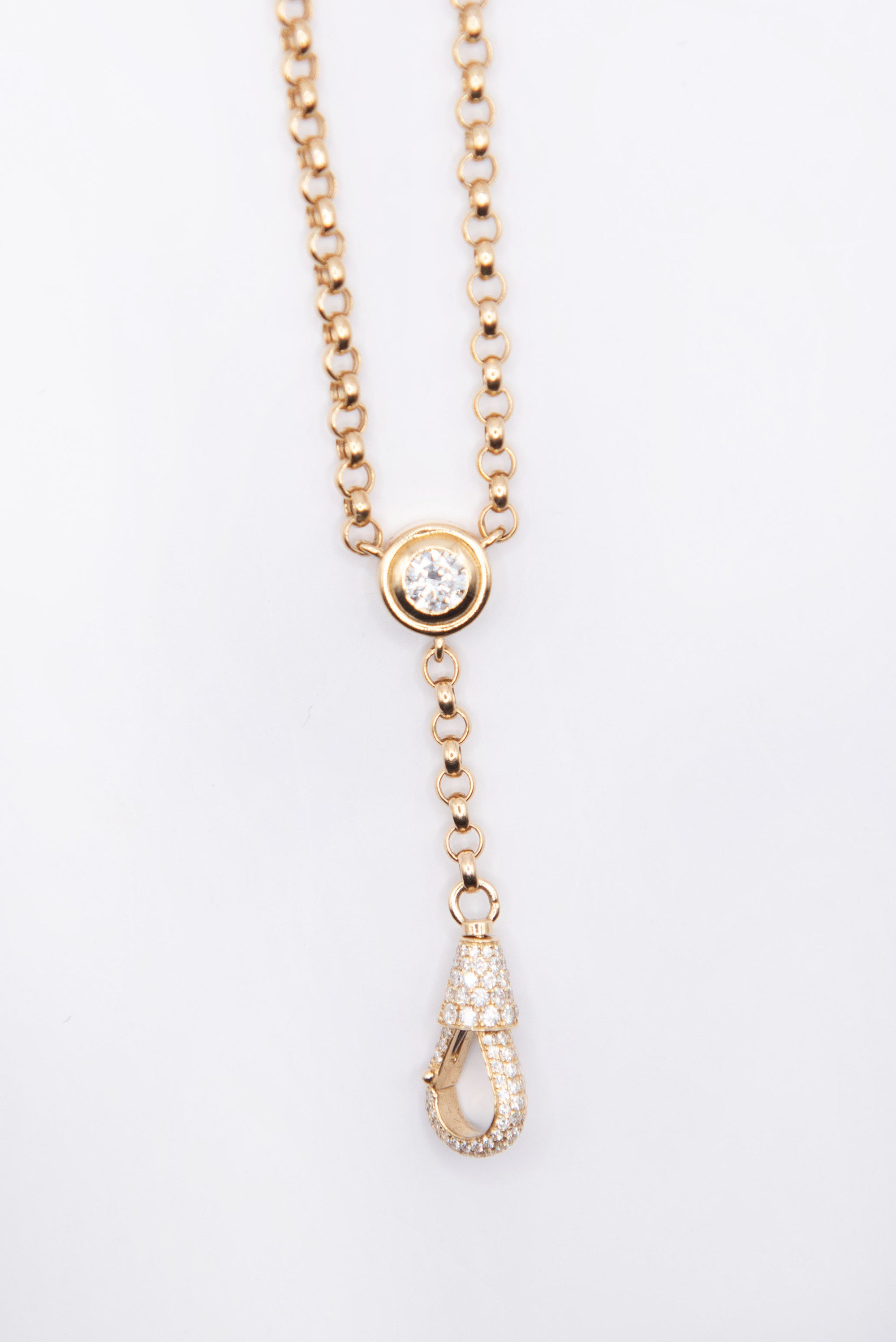 JOANNA DAHDAH - Small Diamond Lariat, Yellow Gold