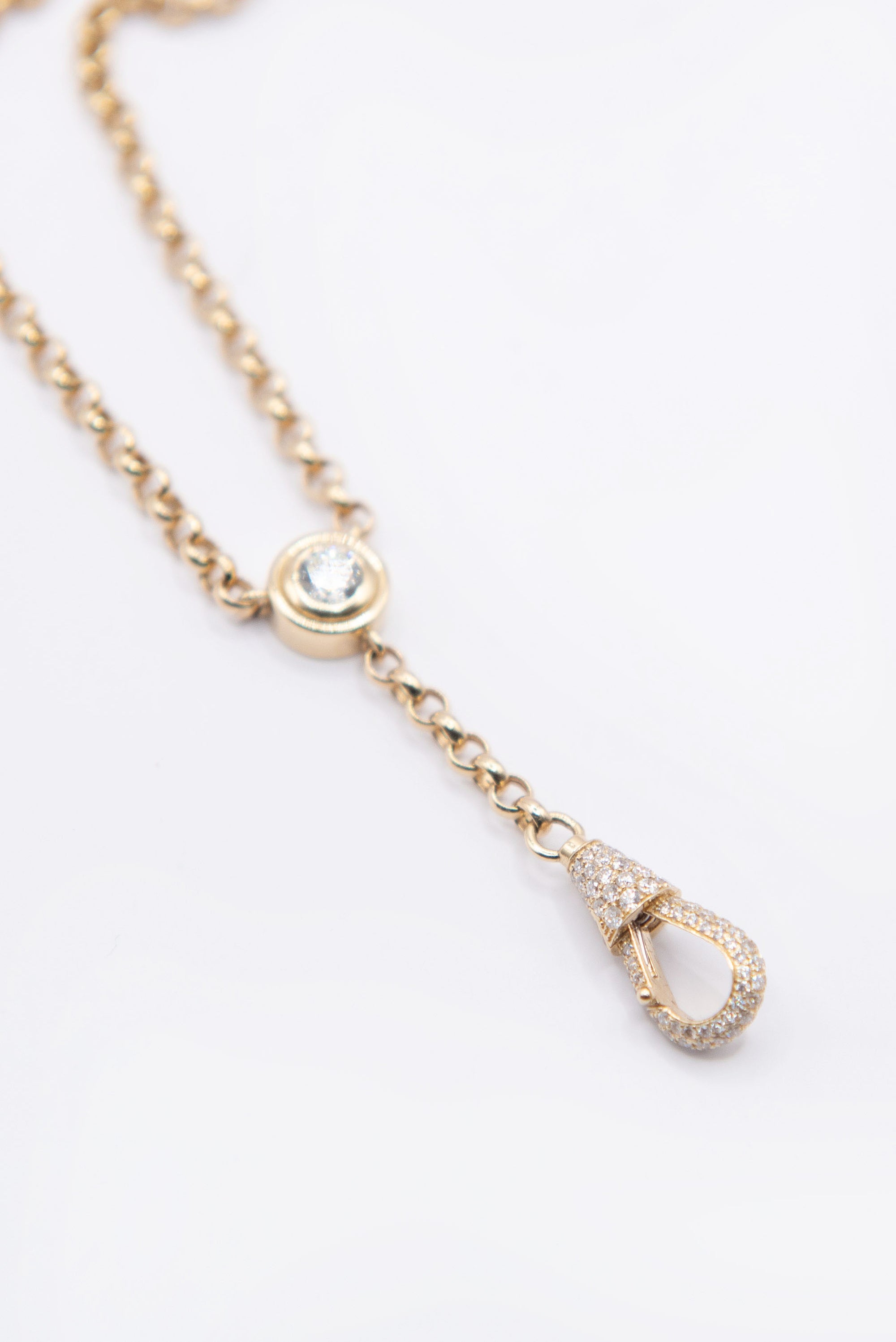 JOANNA DAHDAH - Small Diamond Lariat, Yellow Gold