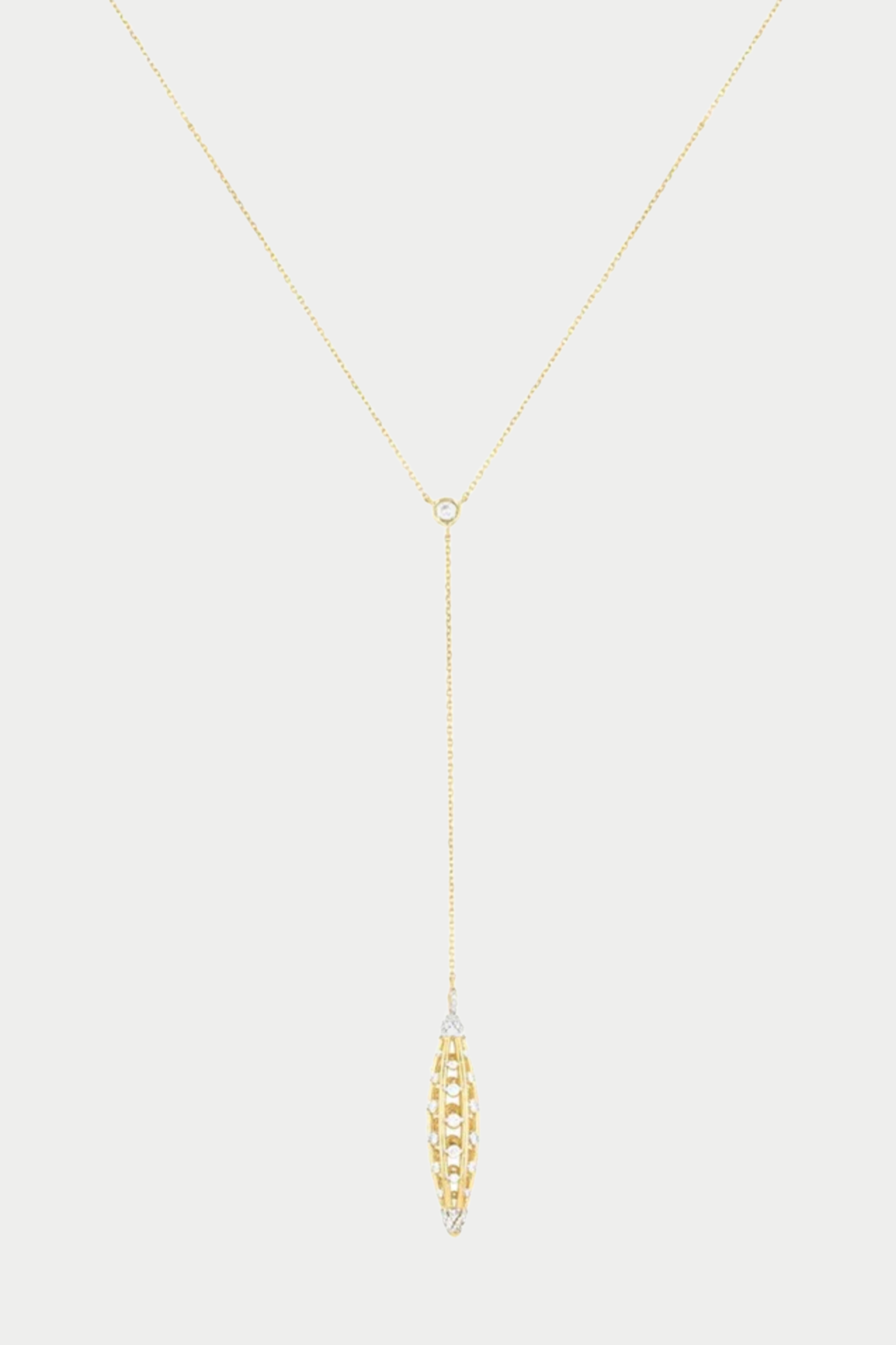 JOANNA DAHDAH - Drop Lariat Necklace, Yellow Gold