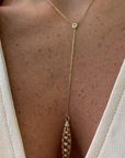 JOANNA DAHDAH - Drop Lariat Necklace, Yellow Gold