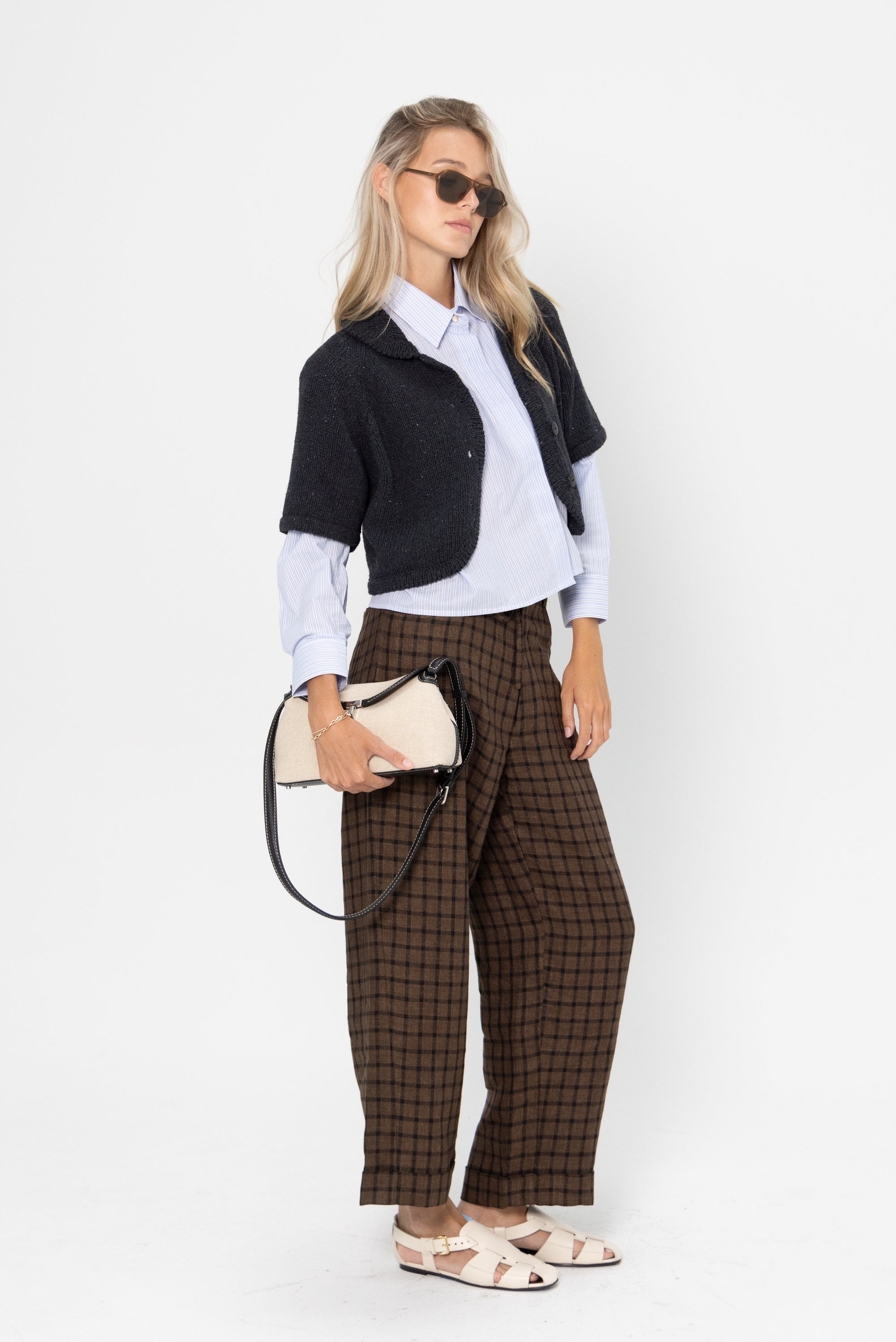 CORDERA - Relaxed Linen Pant, Checkered