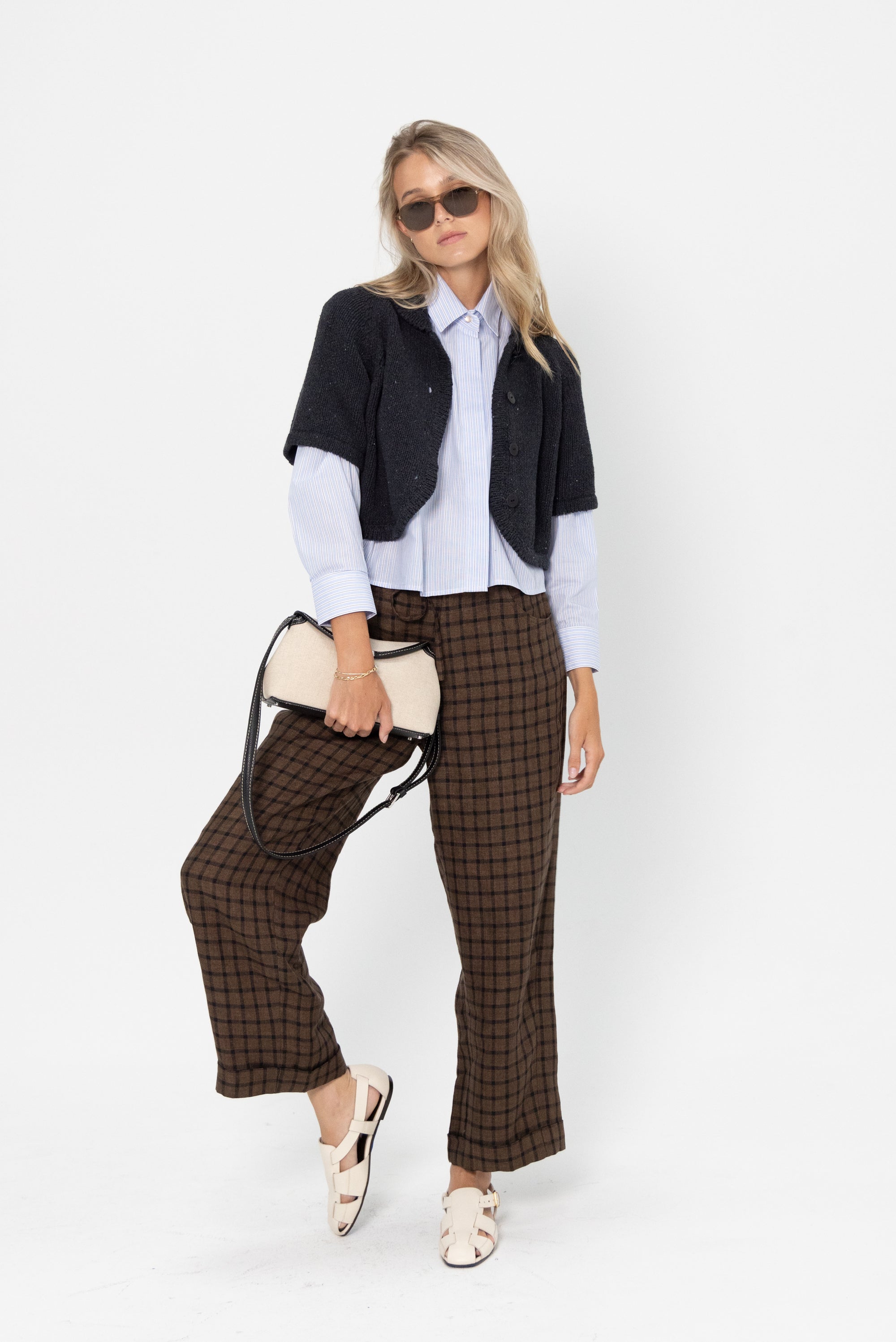 CORDERA - Relaxed Linen Pant, Checkered