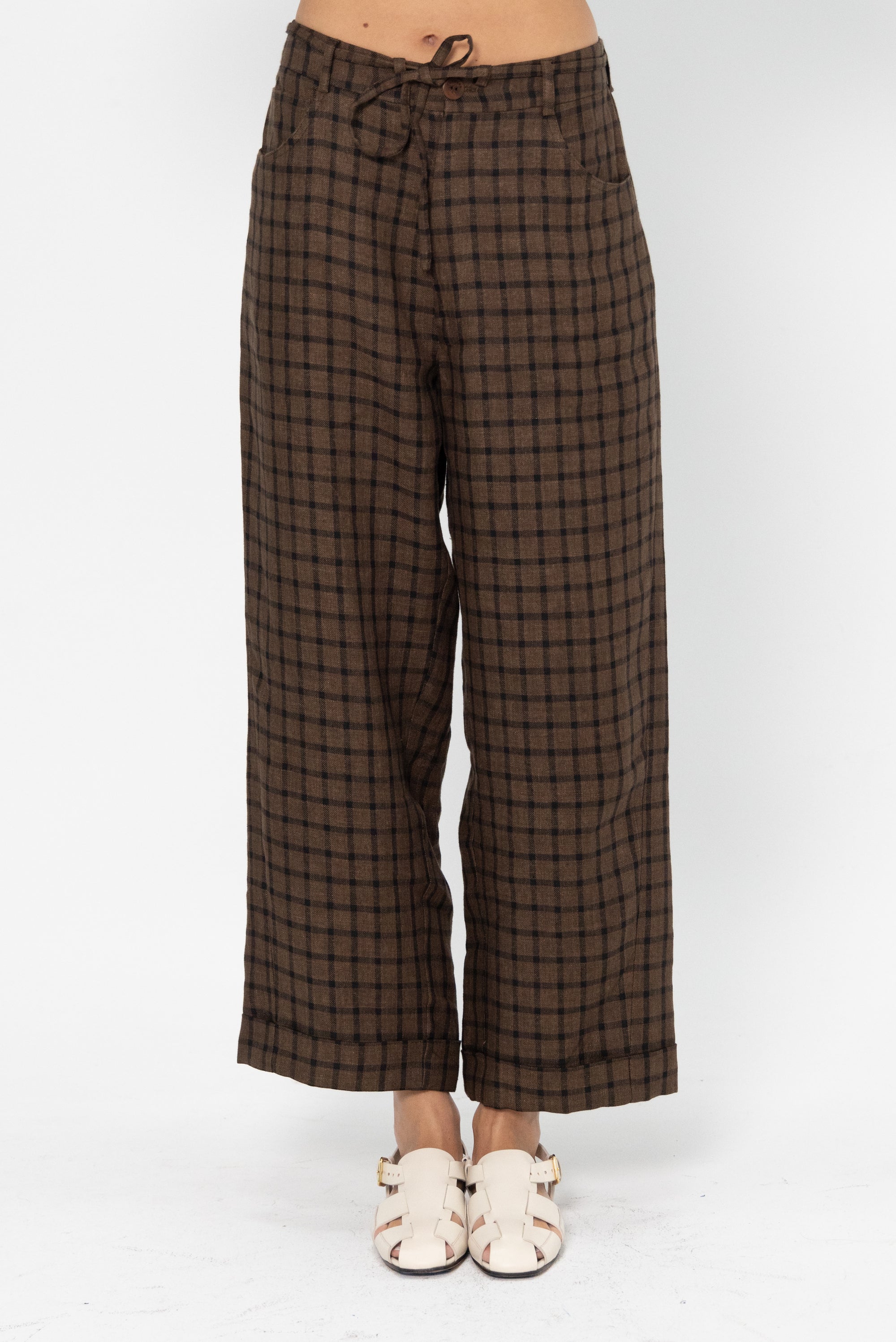 CORDERA - Relaxed Linen Pant, Checkered