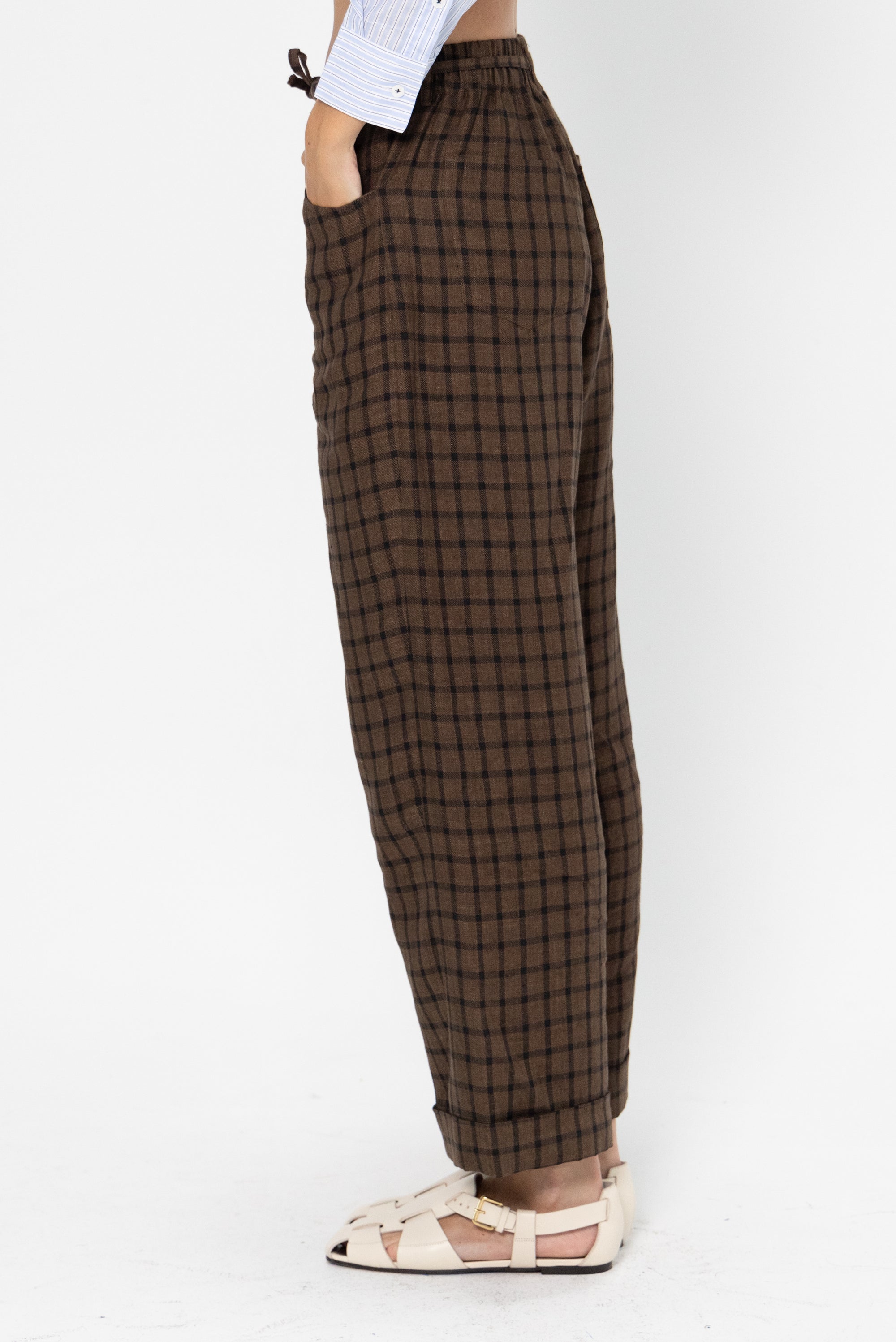 CORDERA - Relaxed Linen Pant, Checkered