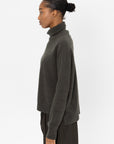 DUNE - High Neck Side Slit Turtleneck, Woods