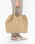 Mark Cross - Suede Eleanor Tote, Mushroom