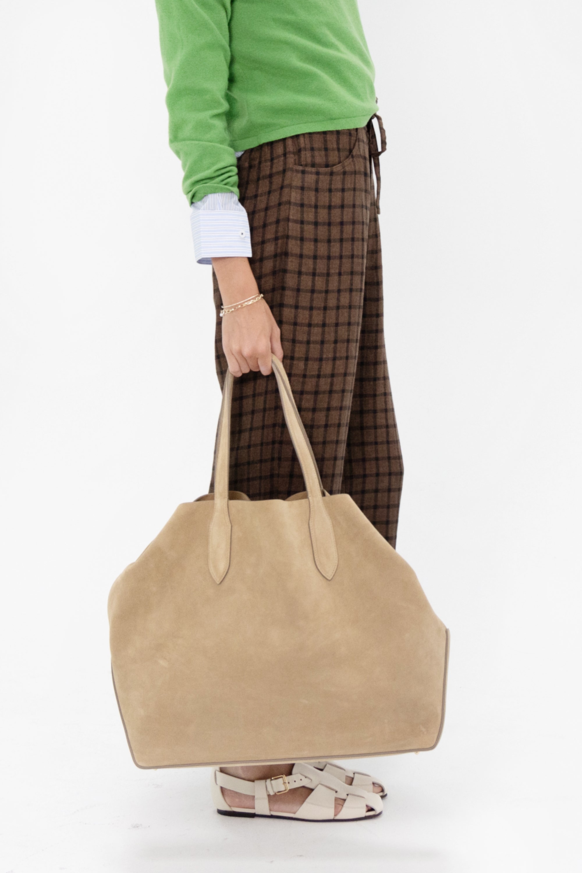 Mark Cross - Suede Eleanor Tote, Mushroom