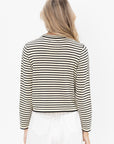 CORDERA - Striped Long Sleeve Top, Black and White