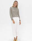 CORDERA - Striped Long Sleeve Top, Black and White