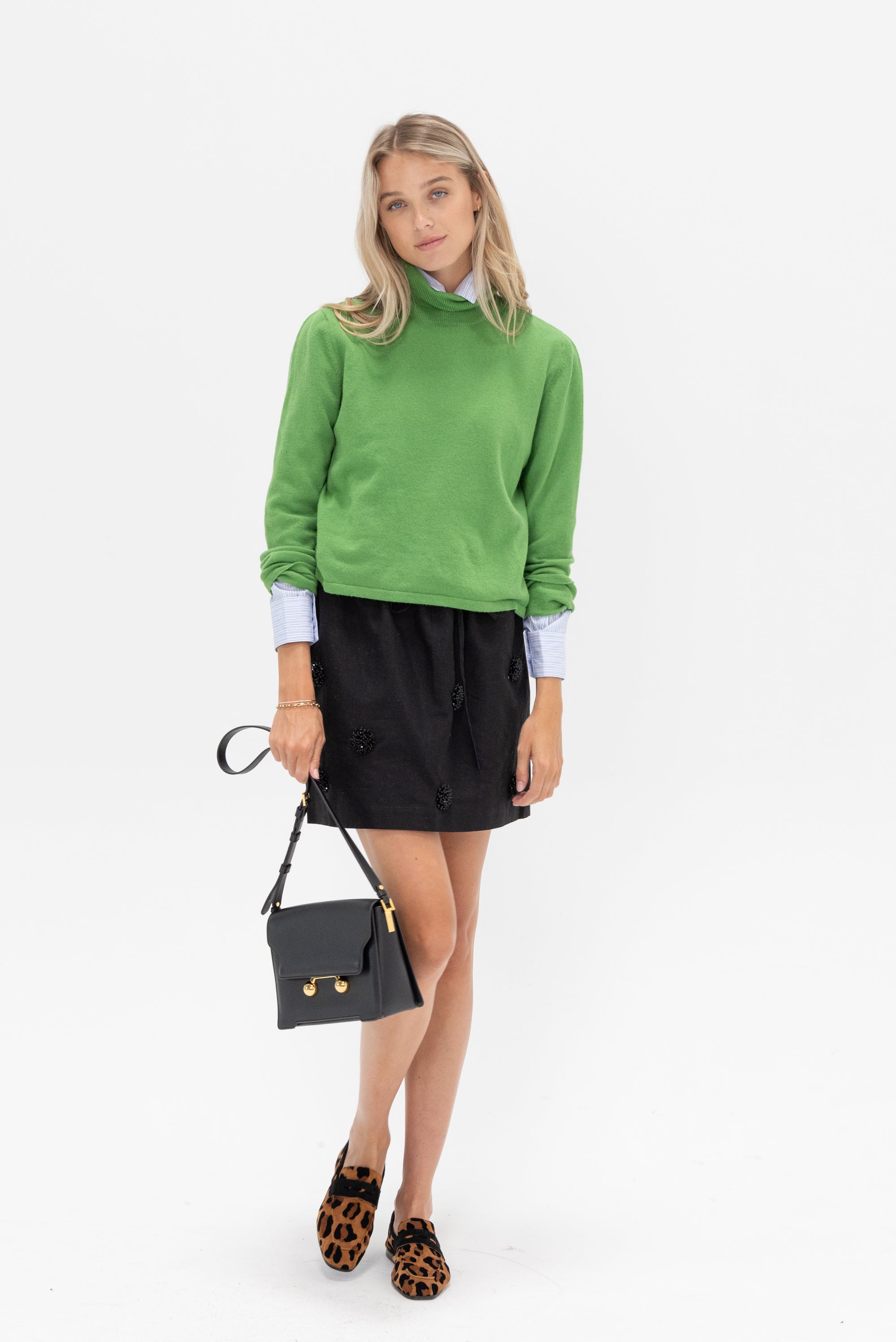 CORDERA - Embellished Mini Skirt, Black