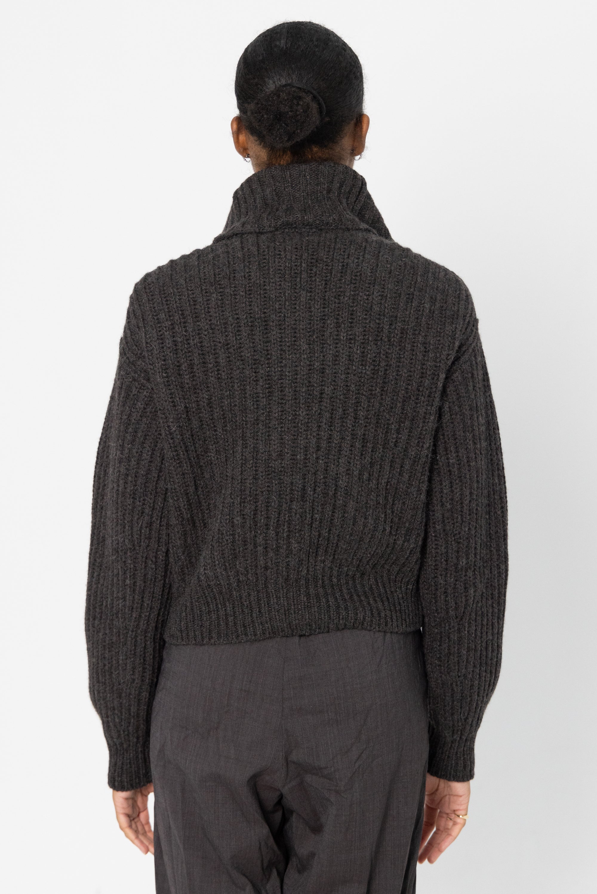 LEMAIRE - Trucker Collar Zipped Cardigan, Dark Espresso