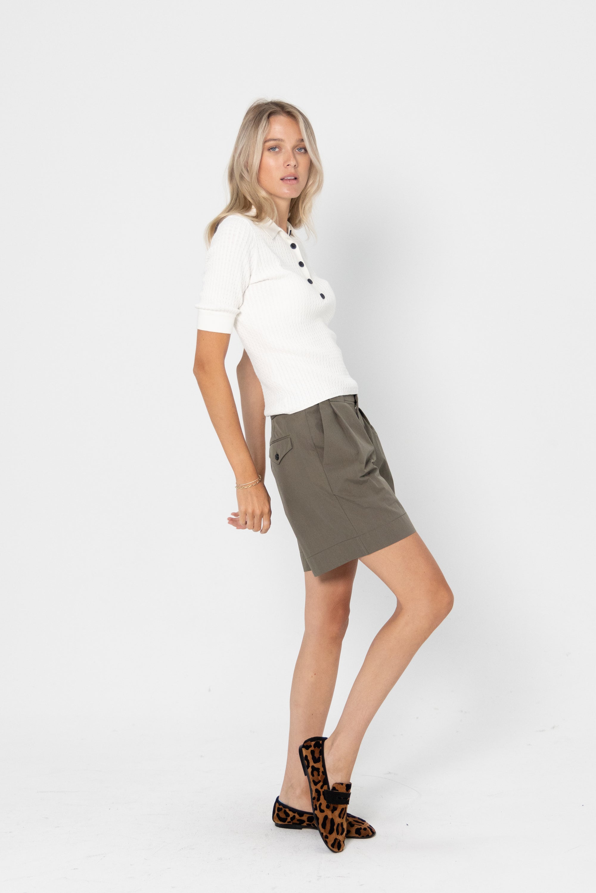 Proenza Schouler White Label - Tayla Shorts, Khaki