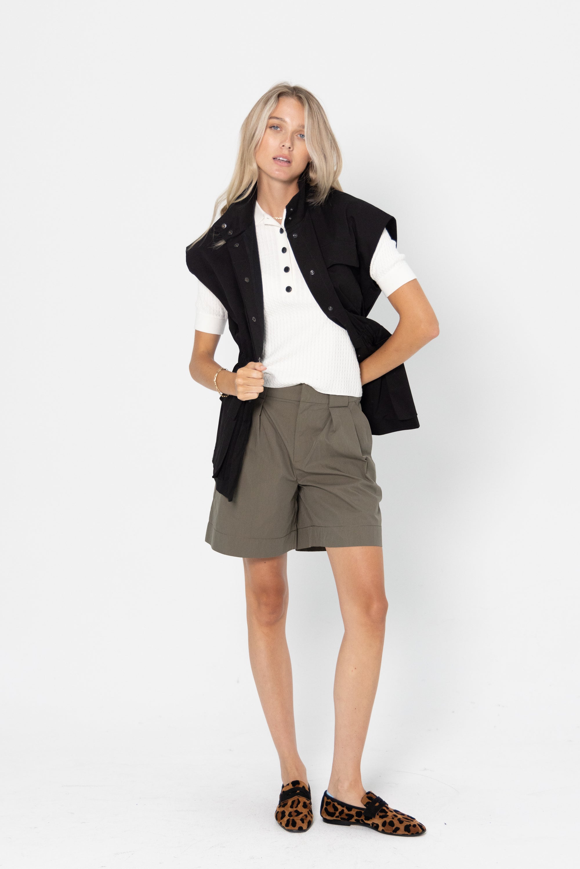 Proenza Schouler White Label - Tayla Shorts, Khaki