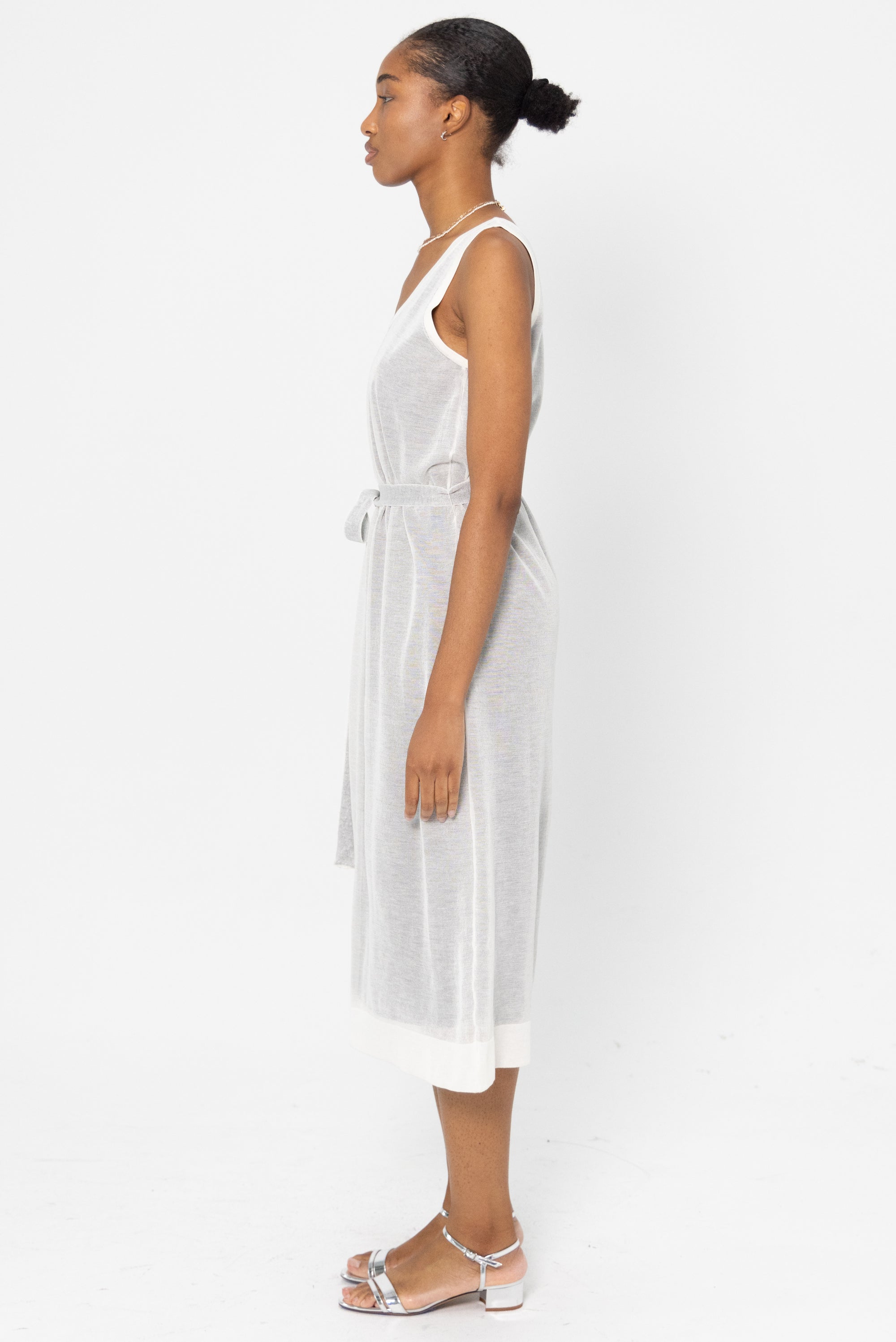 Proenza Schouler White Label - Simmons Sheer Knit Dress, Off-White and Black