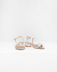 EMME PARSONS - Simple Block Heel, Mirrored Silver Metallic