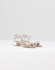 EMME PARSONS - Simple Block Heel, Mirrored Silver Metallic