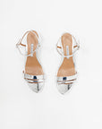 EMME PARSONS - Simple Block Heel, Mirrored Silver Metallic