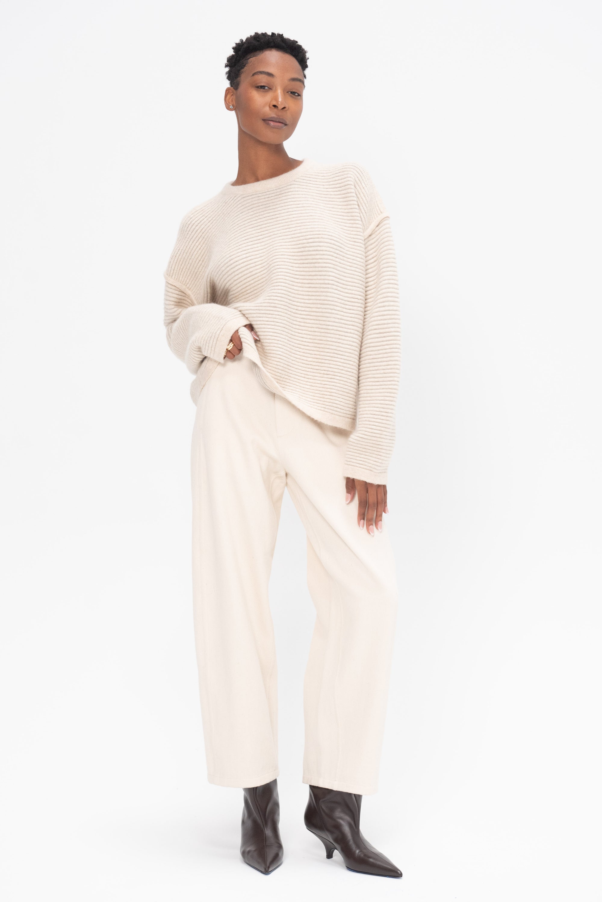 LAUREN MANOOGIAN - Ottoman Crewneck, Alabaster