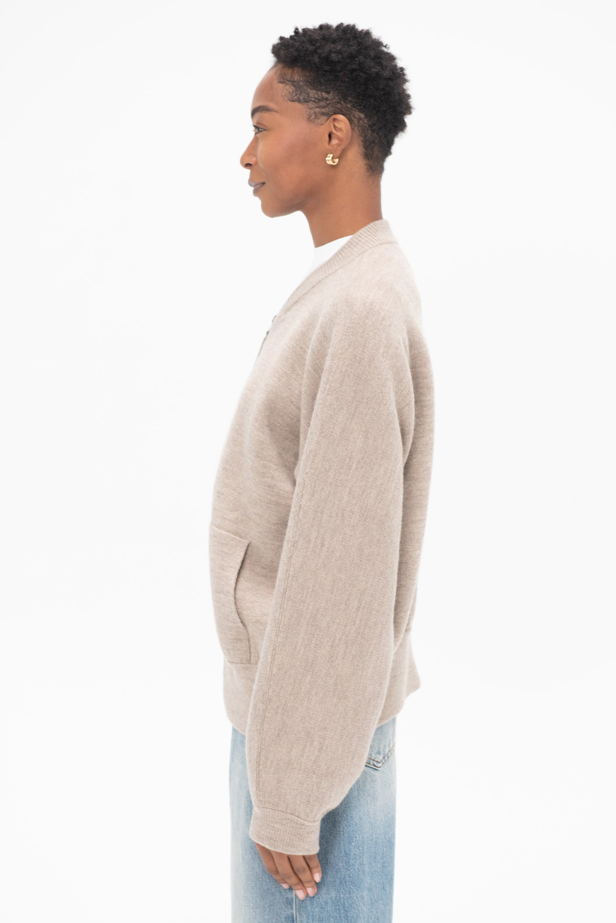 LAUREN MANOOGIAN - Double Knit Bomber, Ecru