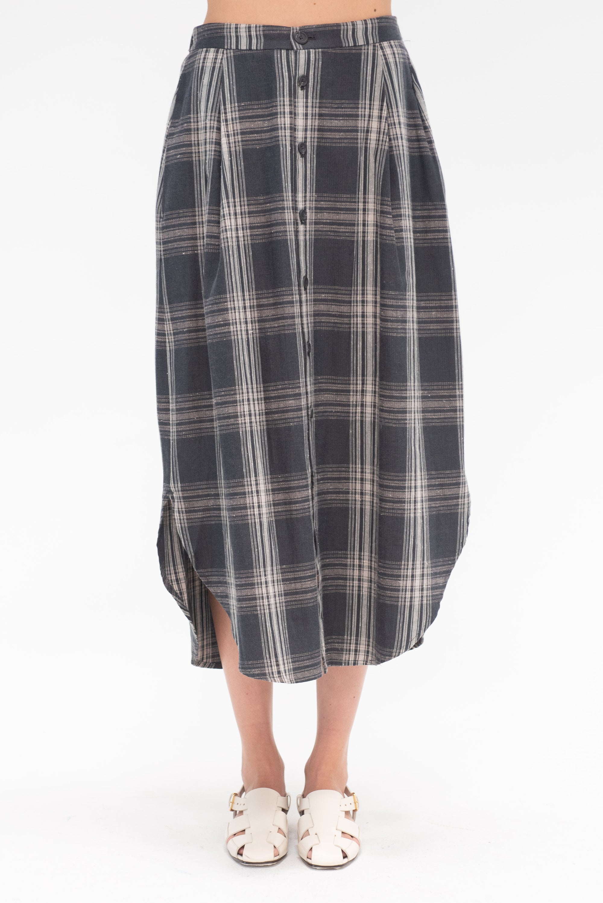 LAUREN MANOOGIAN - Plaid Placket Skirt, Plaid