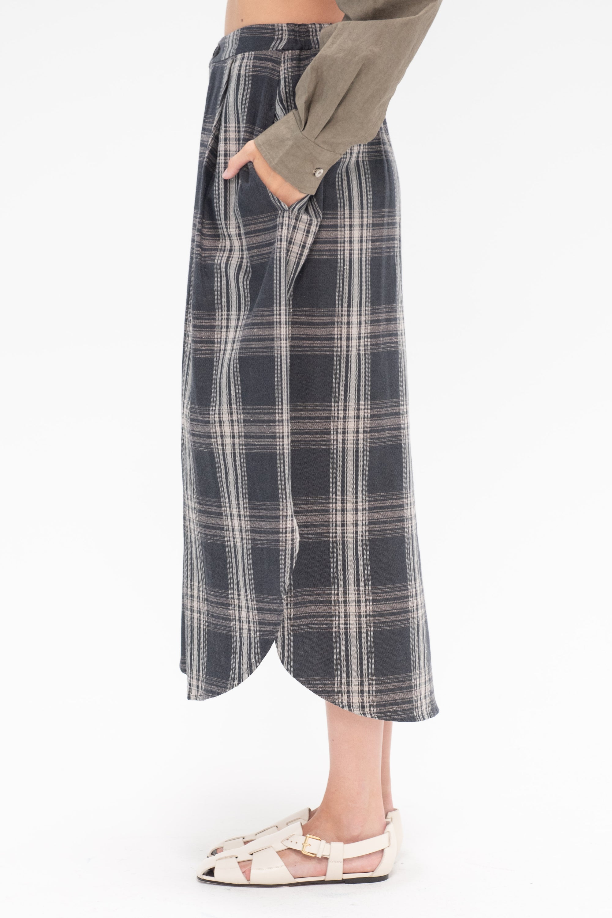 LAUREN MANOOGIAN - Plaid Placket Skirt, Plaid