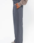 Belted Relaxed Pants, Asphalt