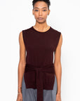 Trompe L'oeil Sleeveless Jumper, Dark Plum