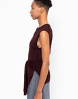 Trompe L'oeil Sleeveless Jumper, Dark Plum