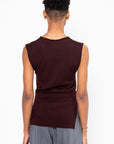 Trompe L'oeil Sleeveless Jumper, Dark Plum