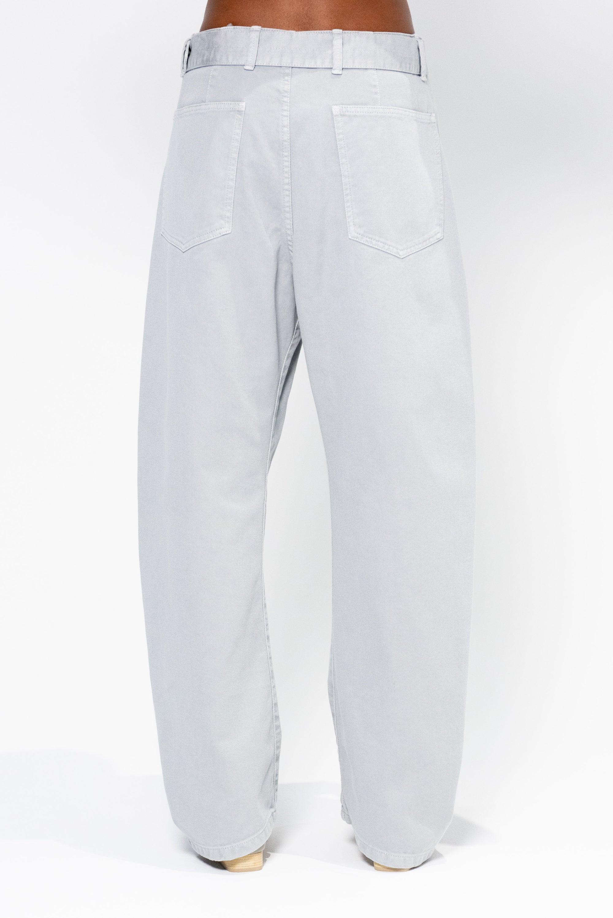 Twisted Belted Pants, Blue Grey