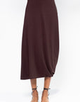 Twisted Hem Skirt, Dark Cherry